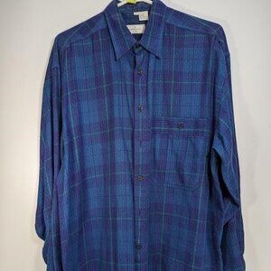 Valentino Blue Tartan plaid pattern long sleeve dress shirt sz Medium HOST PICK